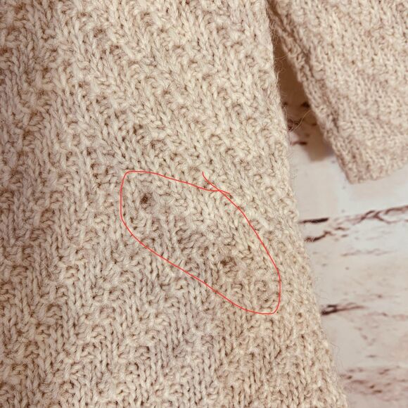 Zara Knit Sweater Dress Women’s Large Beige Marled Texture Cottagecore Knitwear - Picture 3 of 7